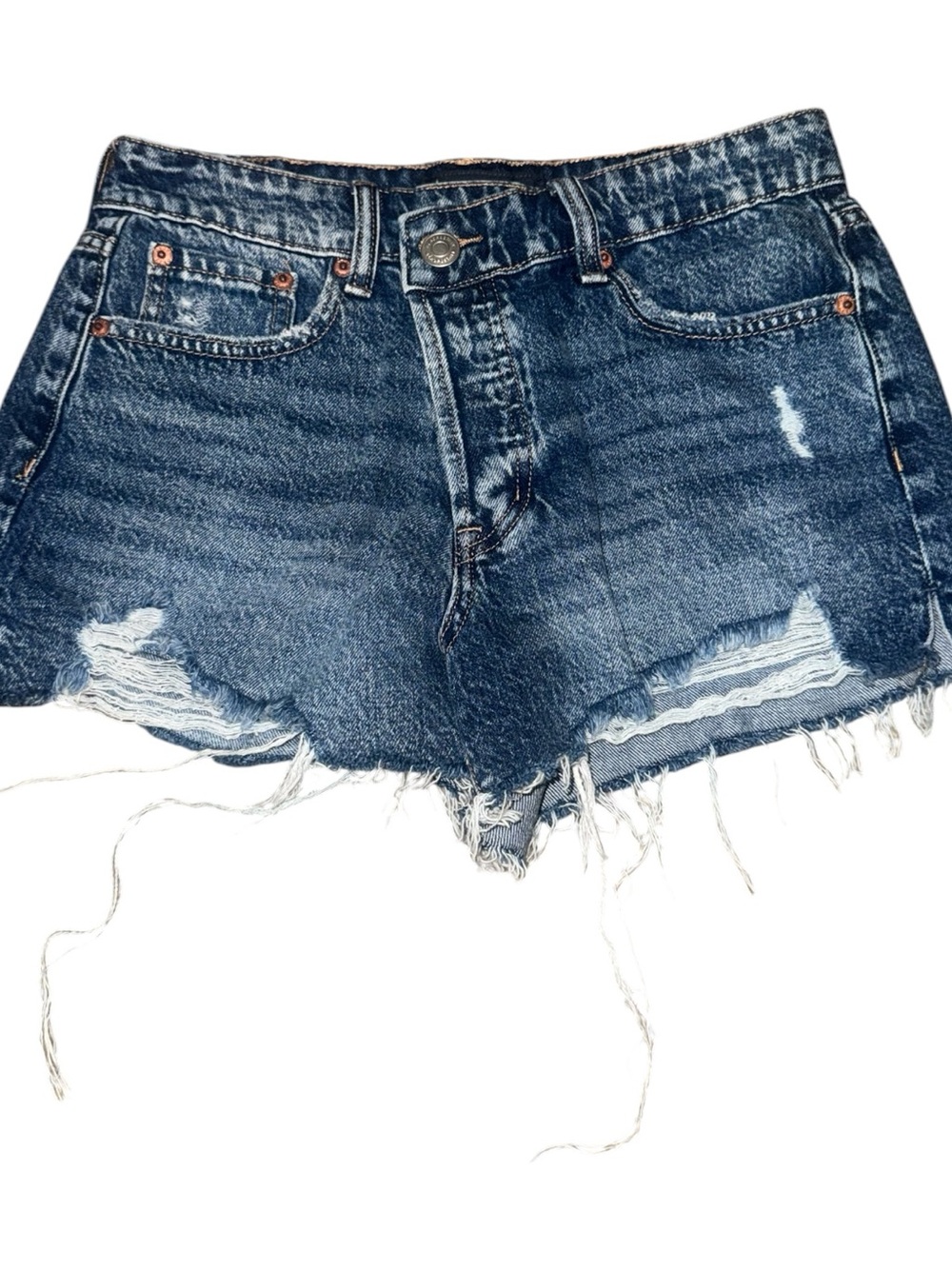 Aeropostale Dark Blue Distressed Denim Cutoff Shorts